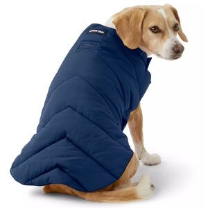 Lands' End Dog Puffer Vest Small Deep Sea Navy Never Used